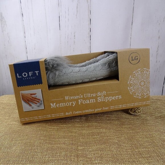 Loft Living Ultra Soft Memory Foam Slippers L New - Picture 2 of 7